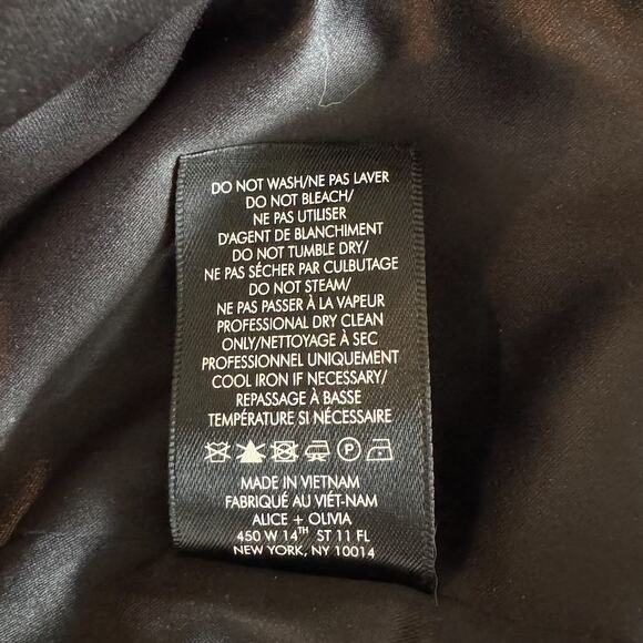 Alice + Olivia Breann Long Fitted Blazer Houndstooth Black White - Picture 9 of 11